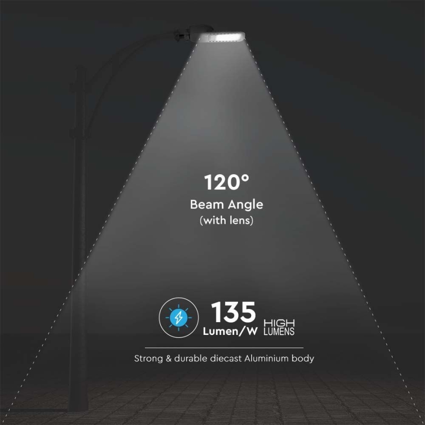 LED Ulična svetilka SAMSUNG CHIP LED/50W/230V 6500K siva