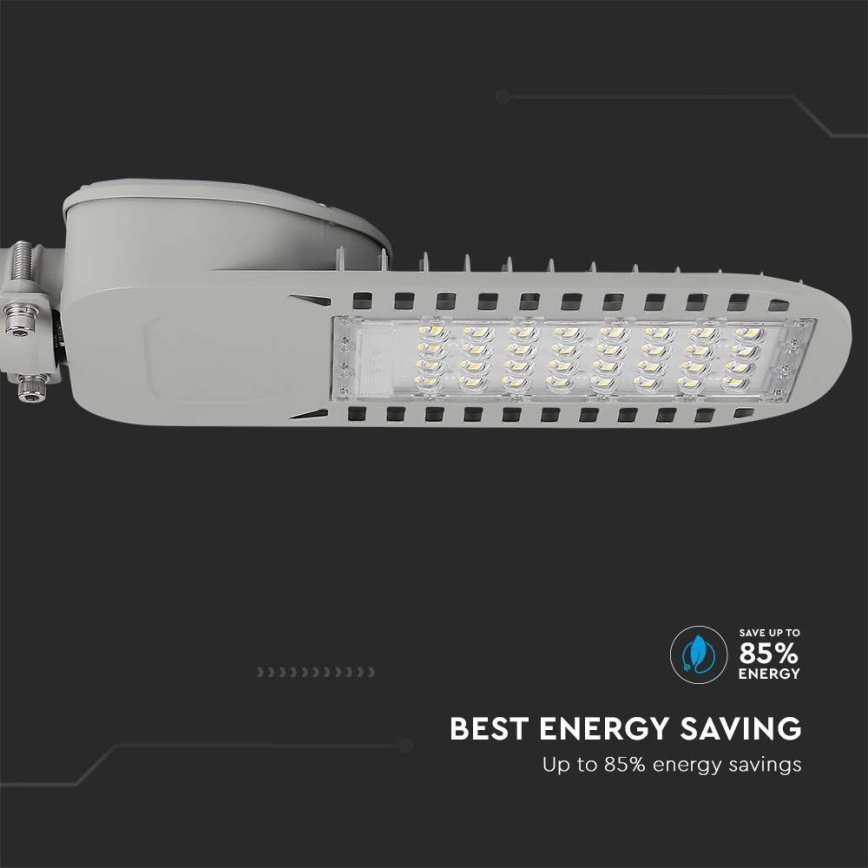 LED Ulična svetilka SAMSUNG CHIP LED/50W/230V 6500K siva