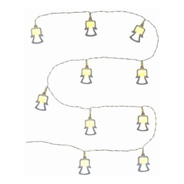 LED veriga 10xLED/2xAA 1,8m topla bela