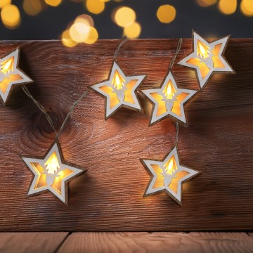 LED veriga 10xLED/2xAA 1,8m topla bela