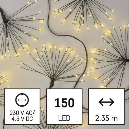 LED veriga 150 LED / 5,35 m, topla bela