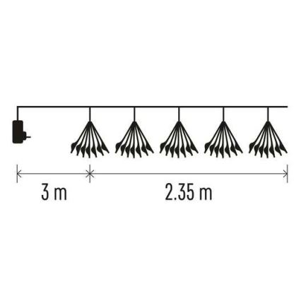 LED veriga 150 LED / 5,35 m, topla bela