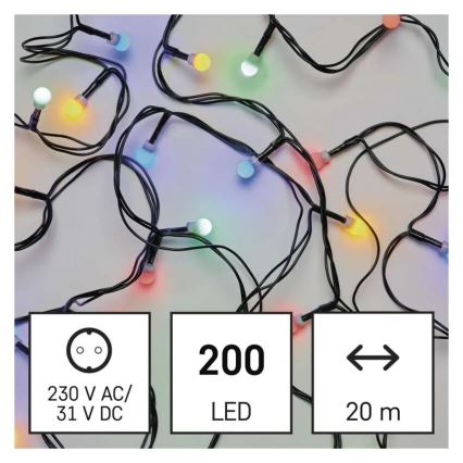 LED veriga 200xLED/8 funkcij 25m IP44 večbarvna