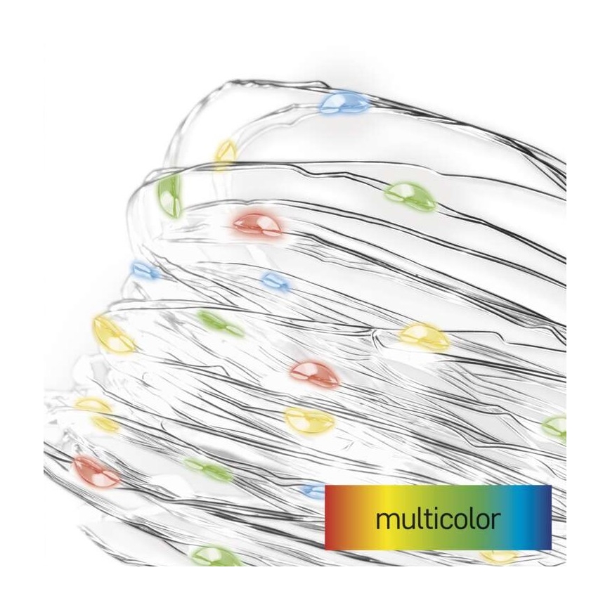 LED  veriga 20xLED/2xAA 2,4m večbarvna