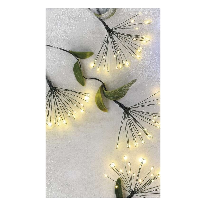 LED veriga 300 LED, osvetljena dolžina 5,2 m + 3 m dovodni kabel, topla bela