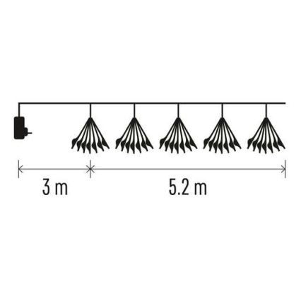 LED veriga 300×LED/8,2 m, hladno bela