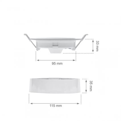 LED vgradna stropna svetilka ALGINE 2v1 LED/6W/230V 4000K bela