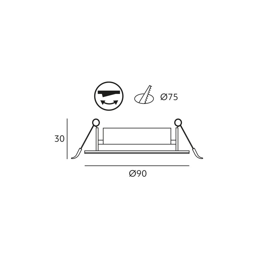 LED vgradna stropna svetilka BRINO LED/3/5/7W/230V 3000/4000/6500K bela