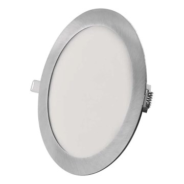 LED vgradna stropna svetilka NEXXO LED/18W/230V 3000/3500/4000K, srebrna, premer 22,5 cm