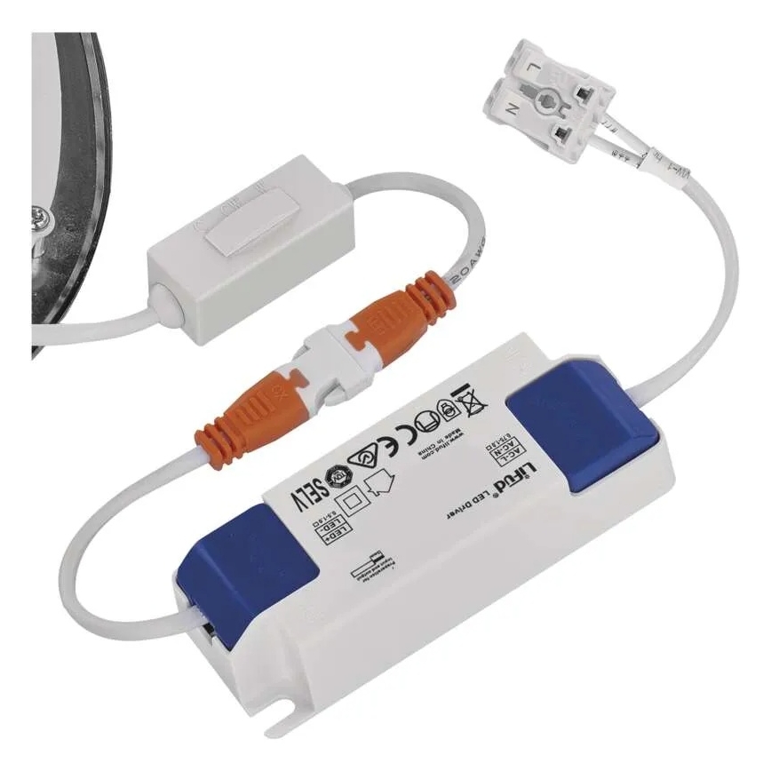 LED vgradna stropna svetilka NEXXO LED/18W/230V 3000/3500/4000K, srebrna, premer 22,5 cm