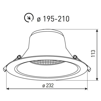 LED vgradno stropno svetilo za kopalnico NYON LED/26W/230V 3000/4000/5700K premer 23,2 cm IP44 belo