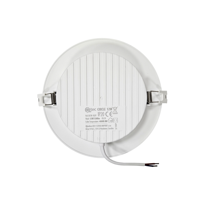 LED Vgradna svetilka CIRCLE LED/12W/230V 4000K pr. 17 cm bela
