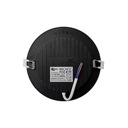 LED Vgradna svetilka CIRCLE LED/12W/230V 4000K pr. 17 cm črna