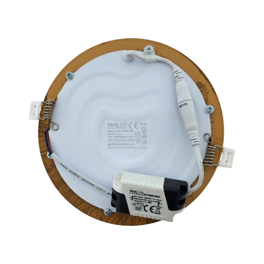 LED Vgradna svetilka CIRCLE LED/12W/230V 4200K pr. 16,7 cm rjava
