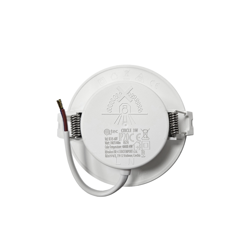 LED Vgradna svetilka CIRCLE LED/3W/230V 4000K pr. 9 cm bela
