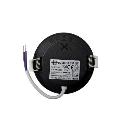 LED Vgradna svetilka CIRCLE LED/3W/230V 4000K pr. 9 cm črna
