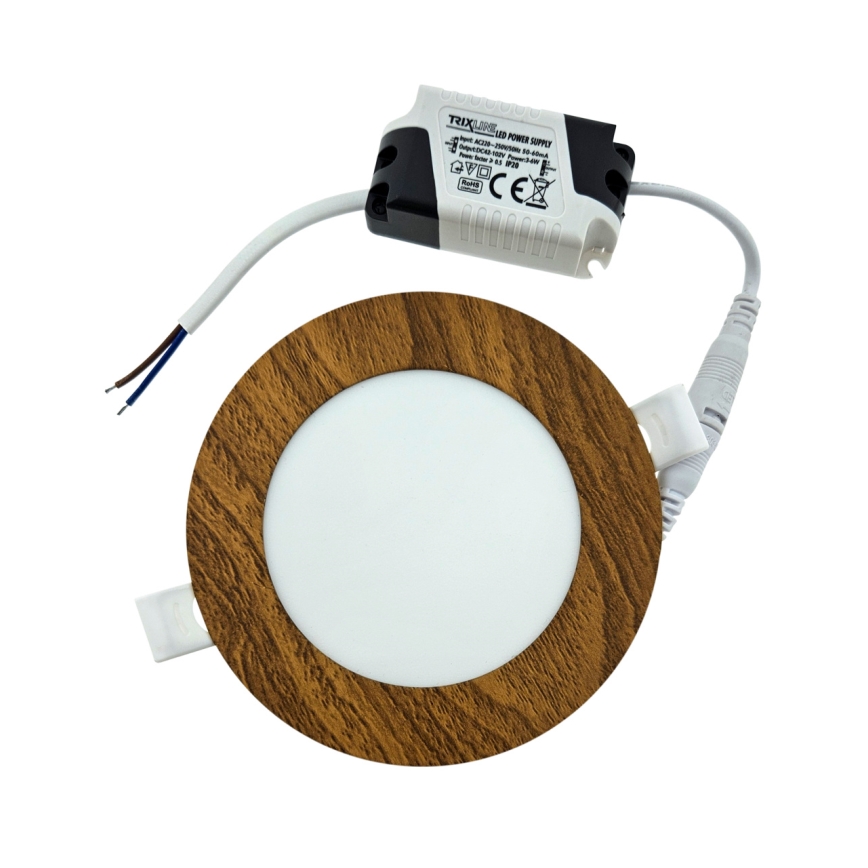 LED Vgradna svetilka CIRCLE LED/6W/230V 4200K pr. 11,8 cm rjava