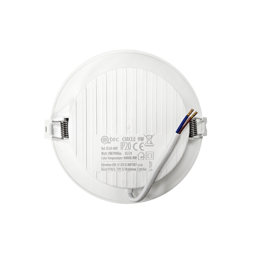 LED Vgradna svetilka CIRCLE LED/9W/230V 4000K pr. 14,5 cm bela