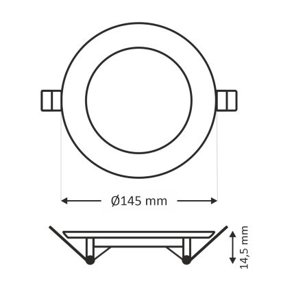 LED Vgradna svetilka CIRCLE LED/9W/230V 6500K pr. 14,5 cm bela