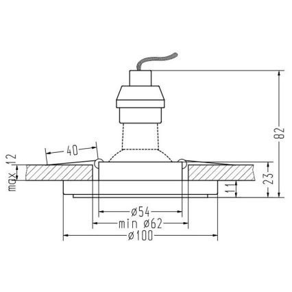 LED Vgradna svetilka EYE 1xGU10/50W + LED/3W/230V