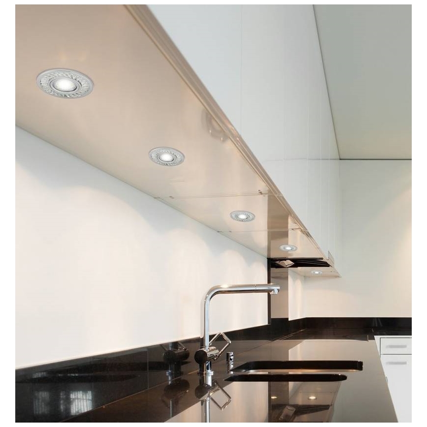 LED Vgradna svetilka EYE 1xGU10/50W + LED/3W/230V