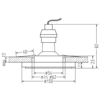 LED Vgradna svetilka EYE 1xGU10/50W + LED/3W/230V
