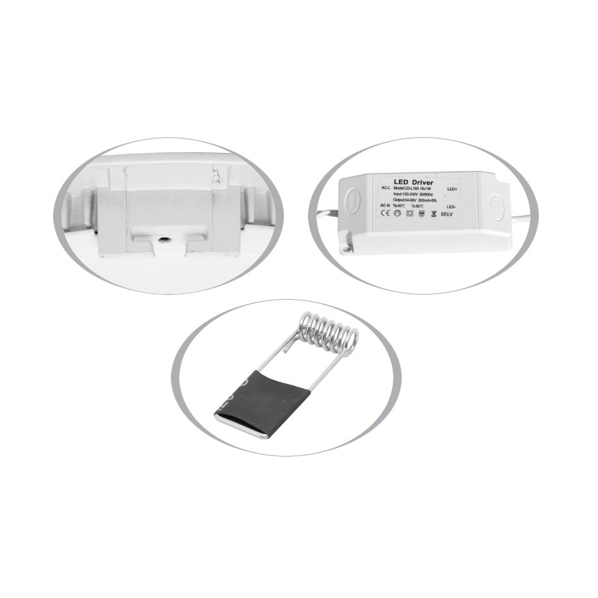 LED Kopalniška vgradna svetilka LADA LED/18W/230V 2700K IP44
