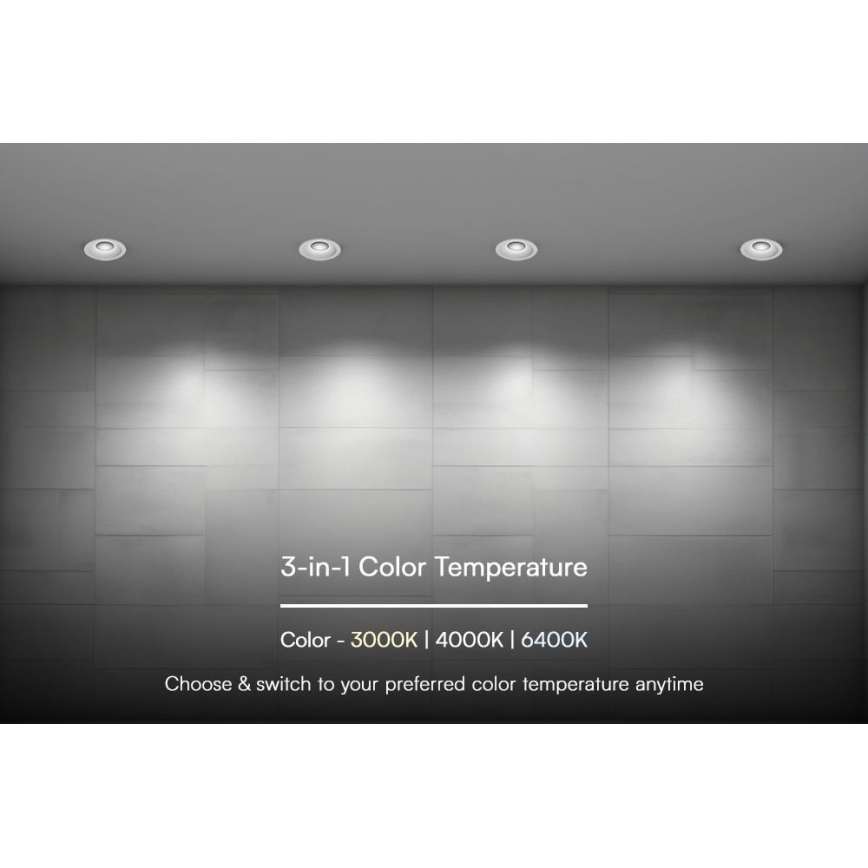 LED Vgradna svetilka LED/12W/230V 3000/4000/6400K ø 8,6 cm bela