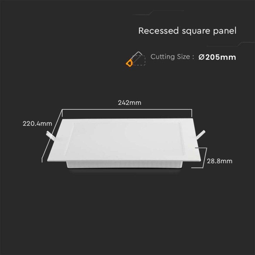 LED Vgradna svetilka LED/18W/230V 22x22 cm 4000K bela