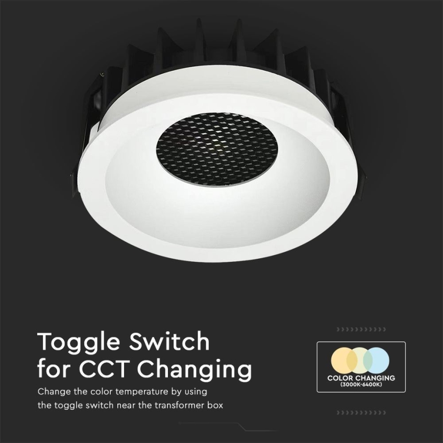 LED Vgradna svetilka LED/18W/230V 3000/4000/6400K pr. 10,6 cm bela