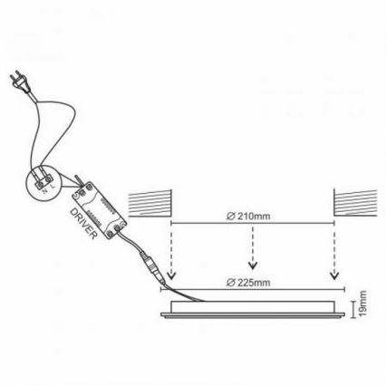 LED Vgradna svetilka LED/18W/230V