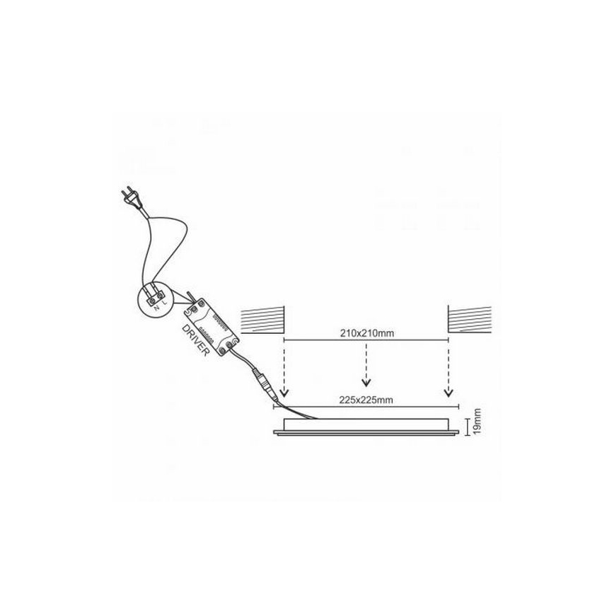 LED Vgradna svetilka LED/18W/230V