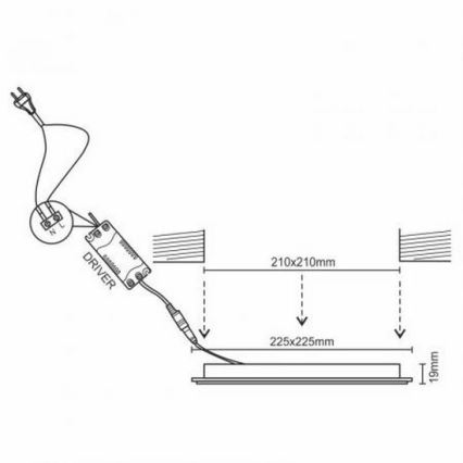 LED Vgradna svetilka LED/18W/230V