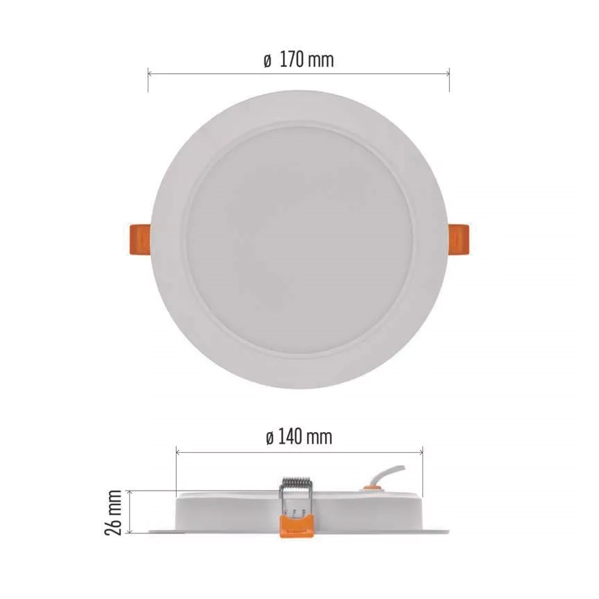 LED Vgradna svetilka LED/18W/230V premer 17 cm bela