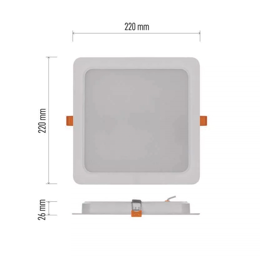LED Vgradna svetilka LED/24W/230V 22x22 cm bela
