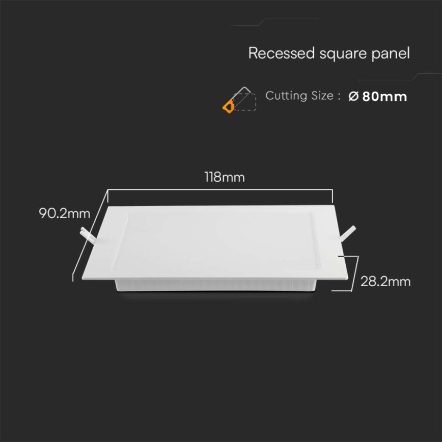 LED Vgradna svetilka LED/3W/230V 9x9 cm 4000K bela