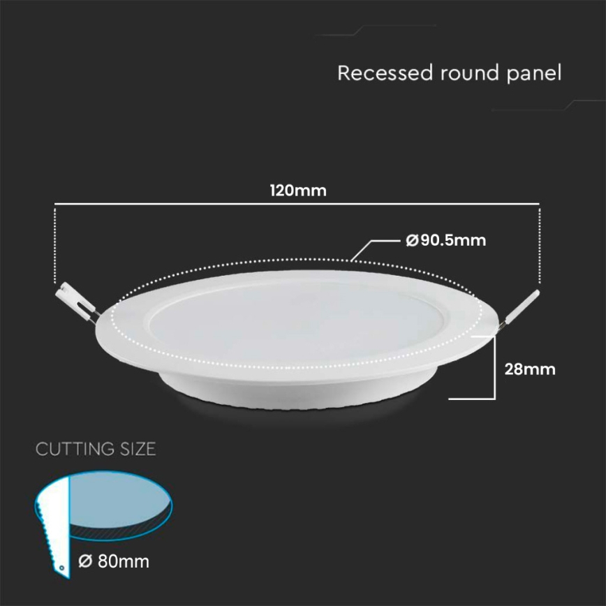LED Vgradna svetilka LED/3W/230V pr. 9,5 cm 3000K bela