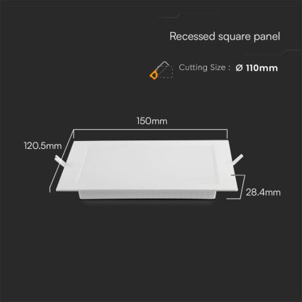 LED Vgradna svetilka LED/6W/230V 12x12 cm 4000K bela