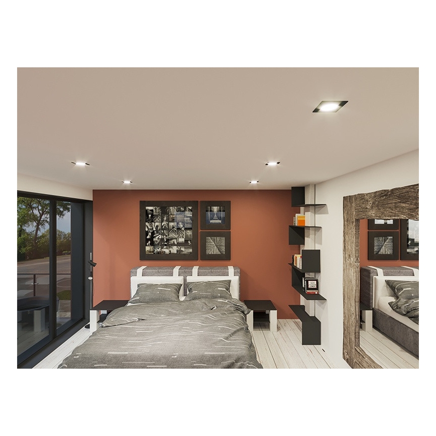LED Vgradna svetilka LED/6W/230V 3000K 8,5x8,5 cm črna