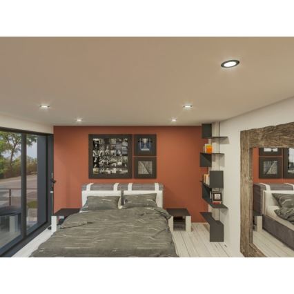 LED Vgradna svetilka LED/6W/230V 3000K pr. 8,5 cm črna