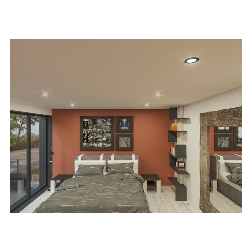 LED Vgradna svetilka LED/6W/230V 3000K pr. 8,5 cm črna