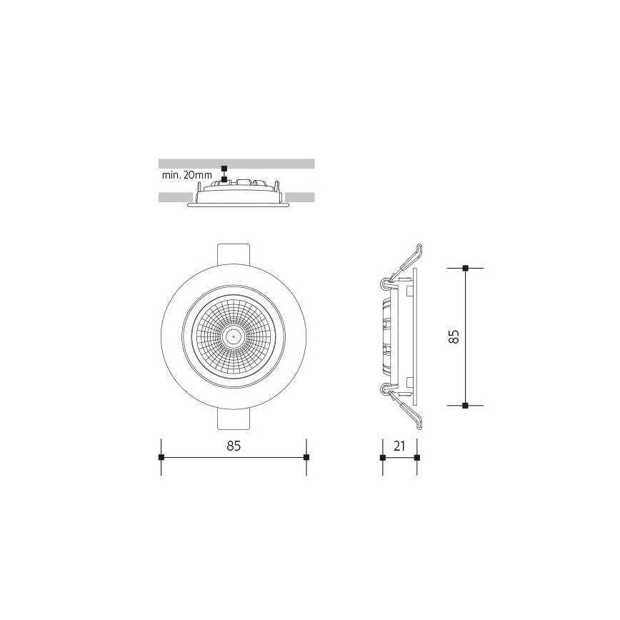 LED Vgradna svetilka LED/6W/230V 4000K pr. 8,5 cm bela