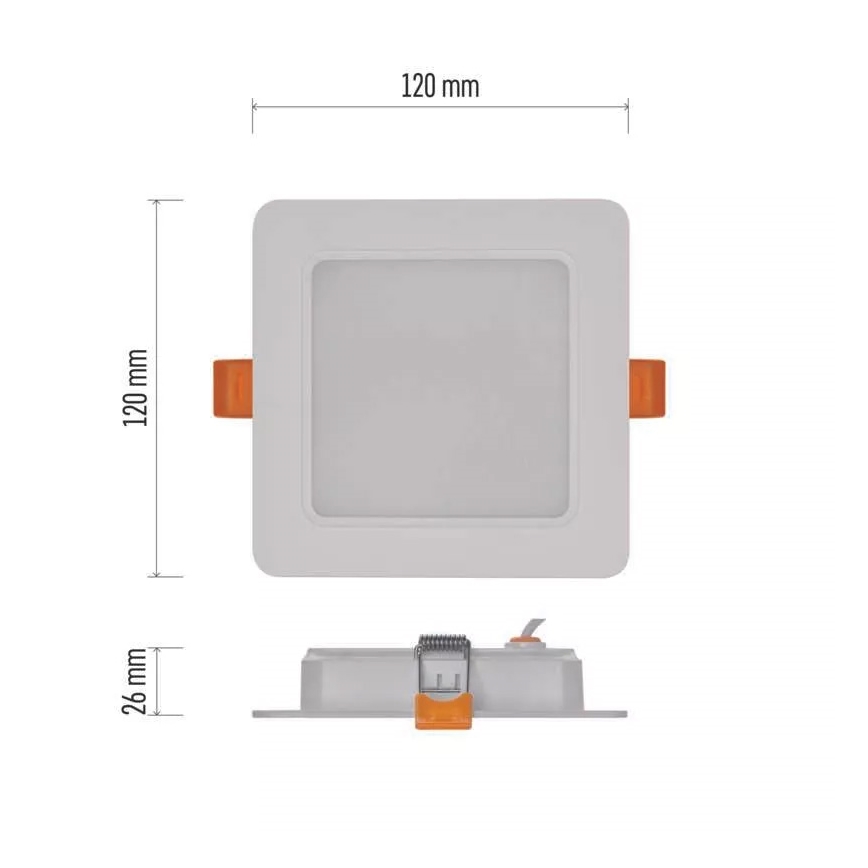 LED Vgradna svetilka LED/9W/230V 12x12 cm bela