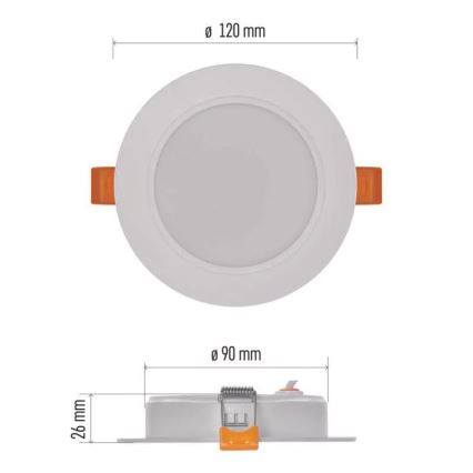 LED Vgradna svetilka LED/9W/230V premer 12 cm bela