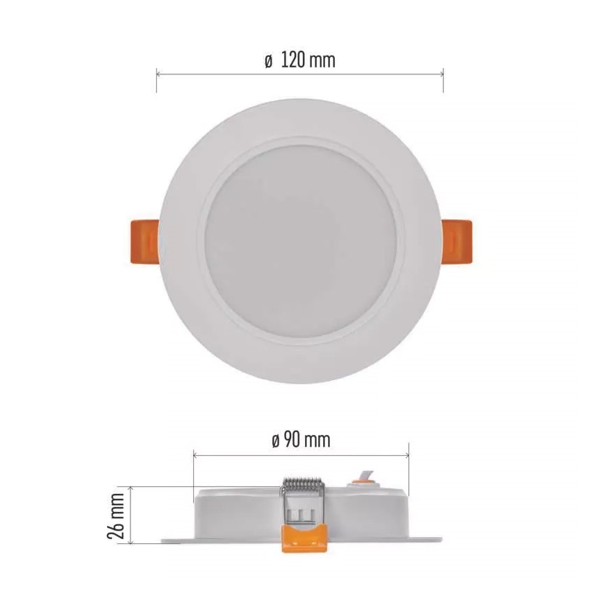 LED Vgradna svetilka LED/9W/230V premer 12 cm bela