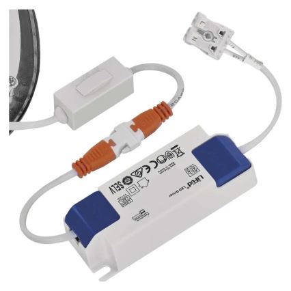 LED vgradna svetilka NEXXO LED/12,5W/230V 3000/3500/4000K srebrna, premer 17 cm