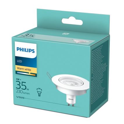 LED Vgradna svetilka Philips 1xGU10/3W/230V 2700K