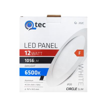 LED Vgradna svetilka QTEC LED/12W/230V 6500K pr. 16,7 cm