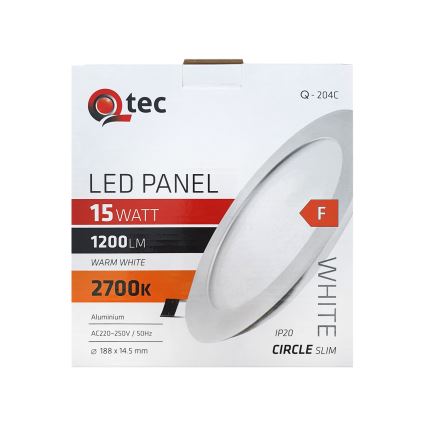 LED Vgradna svetilka QTEC LED/15W/230V 2700K pr. 18,8 cm