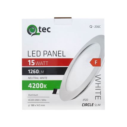 LED Vgradna svetilka QTEC LED/15W/230V 4200K pr. 18,8 cm